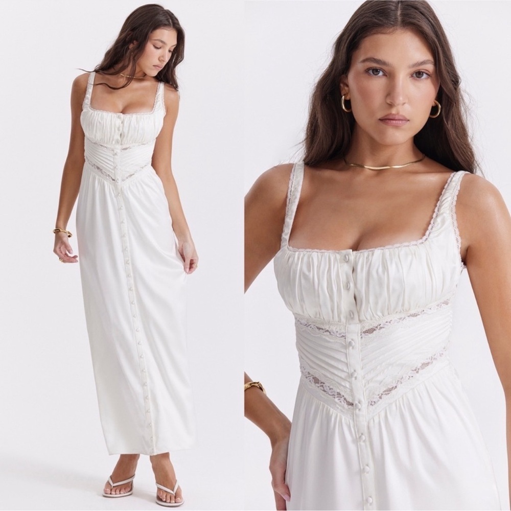 NWOT HOUSE OF CB ILLIANA Silk Blend Maxi Dress sz M - Picture 2 of 11